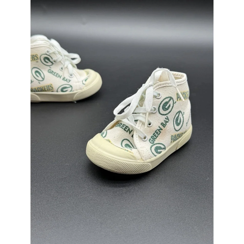 Baby Kids Green Bay Packers Baby High Top Shoes Size 2 Vintage Football USA